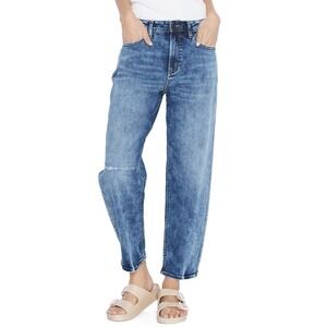 Wash Lab Plus Vera Ankle Straight Jeans in Dive Blue Size 34